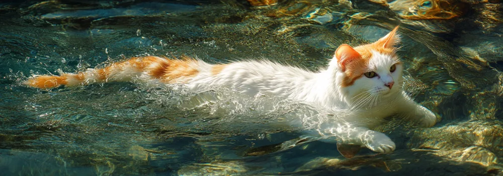 Turkish Van water play